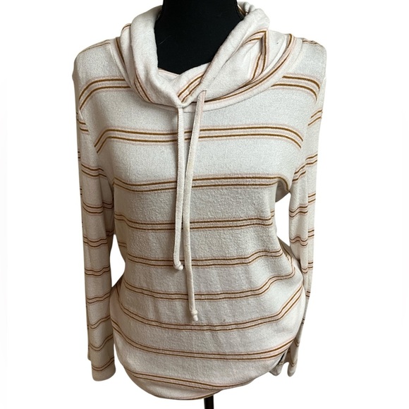 Market & Spruce Sweaters - Striped Hoodie with Drawstring